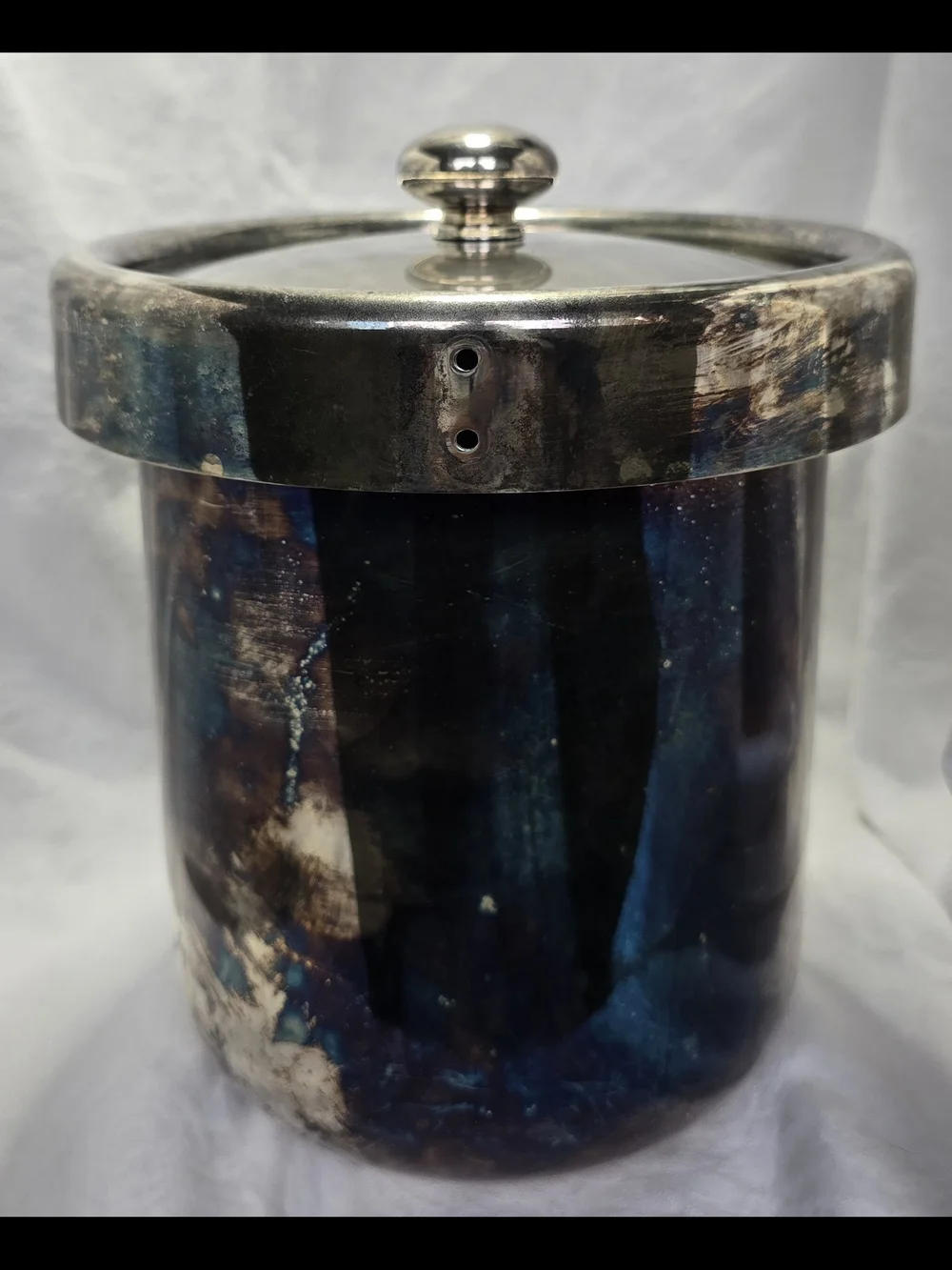 Vtg Italian Ice Bucket (Silver Plate on Brass)